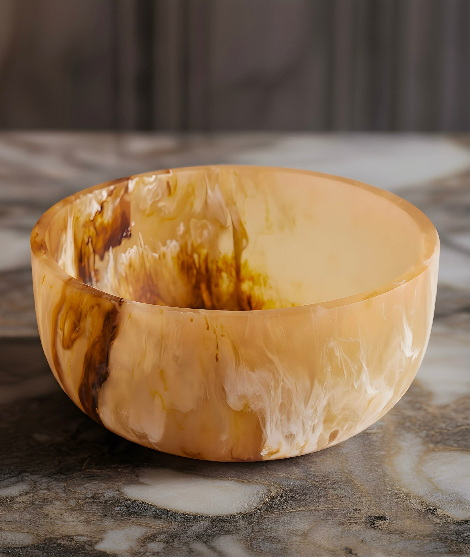 Sol Resin Salad Bowl, Amber Brown